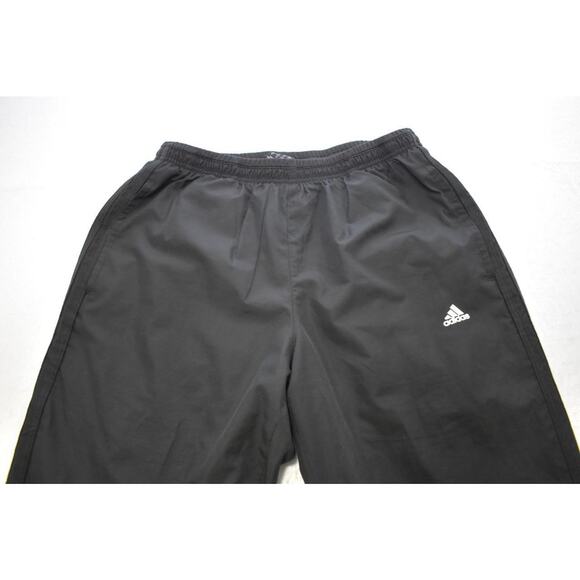 Adidas Track Pants Athletic Black Lined With Pockets Mens Size Medium SHORT - Picture 5 of 9